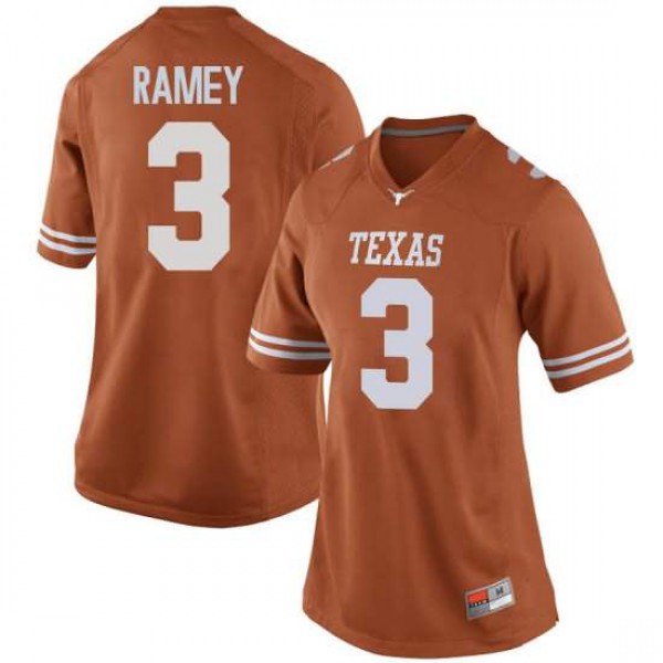 Women's University of Texas #3 Courtney Ramey Replica Football Jersey Orange